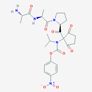 molecular formula C26H33N5O9 B138323 4-Nitrophenyl N-(succinyl-alanyl-alanyl-prolylmethyl)-N-isopropylcarbamate CAS No. 144597-19-3