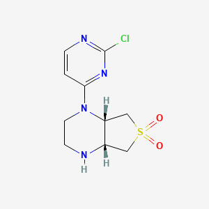 molecular formula C10H13ClN4O2S B1383230 (4aR,7aS)-1-(2-chloropyrimidin-4-yl)octahydrothieno[3,4-b]pyrazine 6,6-dioxide CAS No. 2173052-87-2