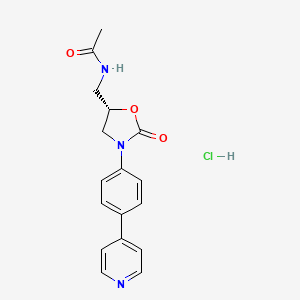 molecular formula C17H18ClN3O3 B13832301 N-[[(5S)-2-oxo-3-(4-pyridin-4-ylphenyl)-1,3-oxazolidin-5-yl]methyl]acetamide;hydrochloride 
