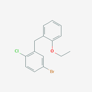 molecular formula C15H14BrClO B1383233 4-Bromo-1-chloro-2-(2-ethoxybenzyl)benzene CAS No. 1830346-16-1