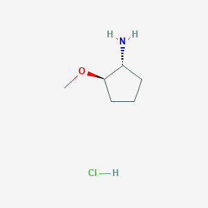 molecular formula C6H14ClNO B1383241 trans-2-Methoxycyclopentan-1-amine hydrochloride CAS No. 1305712-26-8