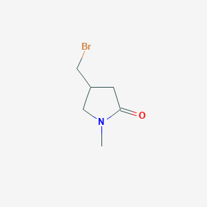 molecular formula C6H10BrNO B1383243 4-(溴甲基)-1-甲基吡咯烷-2-酮 CAS No. 1824342-89-3
