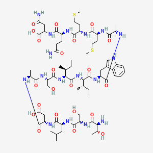 molecular formula C68H109N17O22S2 B13832468 H-Thr-Ser-Leu-Asp-Ala-Ser-Ile-Ile-Trp-Ala-Met-Met-Gln-DL-Asn-OH 