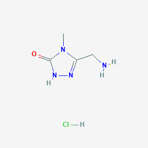 molecular formula C4H9ClN4O B1383260 3-(aminomethyl)-4-methyl-4,5-dihydro-1H-1,2,4-triazol-5-one hydrochloride CAS No. 1955499-30-5