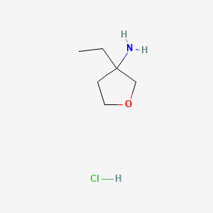 molecular formula C6H14ClNO B1383266 3-Ethyloxolan-3-amine hydrochloride CAS No. 1799438-60-0