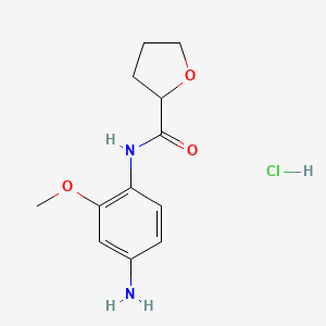 molecular formula C12H17ClN2O3 B1383267 N-(4-Amino-2-methoxyphenyl)tetrahydro-2-furancarboxamide hydrochloride CAS No. 1706429-65-3