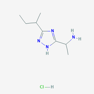 molecular formula C8H17ClN4 B1383272 1-[5-(butan-2-yl)-1H-1,2,4-triazol-3-yl]ethan-1-amine hydrochloride CAS No. 1787904-43-1