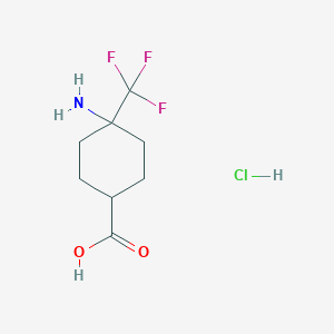molecular formula C8H13ClF3NO2 B1383277 4-Amino-4-(trifluoromethyl)cyclohexane-1-carboxylic acid hydrochloride CAS No. 1803571-76-7