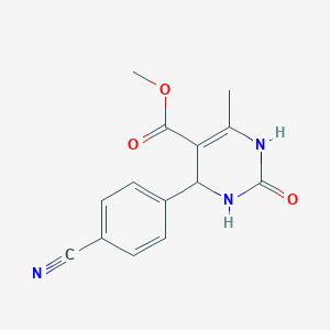 molecular formula C14H13N3O3 B13832815 5-Pyrimidinecarboxylicacid,4-(4-cyanophenyl)-1,2,3,4-tetrahydro-6-methyl-2-oxo-,methylester(9CI) 