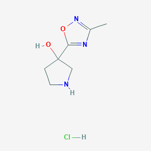 3-(3-Methyl-1,2,4-oxadiazol-5-yl)pyrrolidin-3-ol hydrochloride