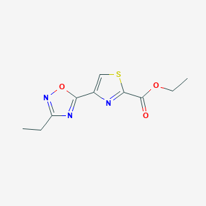molecular formula C10H11N3O3S B1383304 Ethyl 4-(3-ethyl-1,2,4-oxadiazol-5-yl)-1,3-thiazole-2-carboxylate CAS No. 1803608-12-9