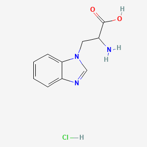 molecular formula C10H12ClN3O2 B1383312 2-amino-3-(1H-1,3-benzodiazol-1-yl)propanoic acid hydrochloride CAS No. 1803570-75-3