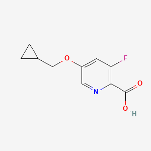 molecular formula C10H10FNO3 B1383317 5-(环丙氧甲基)-3-氟吡啶-2-甲酸 CAS No. 1286777-05-6