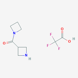 molecular formula C9H13F3N2O3 B1383327 Azetidin-1-yl(azetidin-3-yl)-methanone trifluoroacetate CAS No. 1706436-86-3