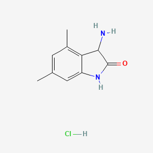molecular formula C10H13ClN2O B1383330 3-Amino-4,6-dimethylindolin-2-one hydrochloride CAS No. 1706428-47-8