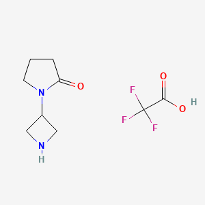 molecular formula C9H13F3N2O3 B1383332 1-(Azetidin-3-yl)pyrrolidin-2-one trifluoroacetate CAS No. 1706436-80-7