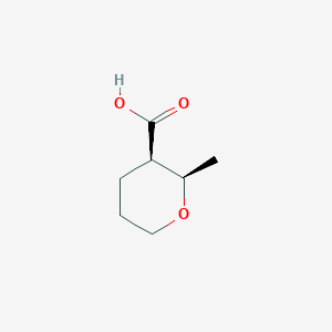 molecular formula C7H12O3 B1383336 (2R,3R)-2-Methyltetrahydro-2H-pyran-3-carboxylic acid CAS No. 1807941-40-7