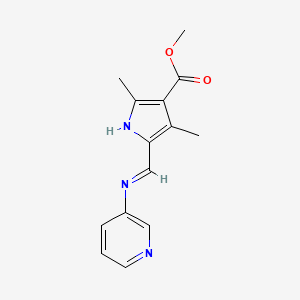 molecular formula C14H15N3O2 B13833365 methyl 2,4-dimethyl-5-[(E)-(pyridin-3-ylimino)methyl]-1H-pyrrole-3-carboxylate 