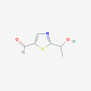molecular formula C6H7NO2S B1383344 2-(1-羟乙基)-1,3-噻唑-5-甲醛 CAS No. 1803605-24-4
