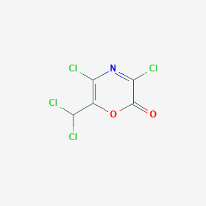 molecular formula C5HCl4NO2 B138338 3,5-Dichloro-6-(dichloromethyl)-1,4-oxazin-2-one CAS No. 131882-09-2