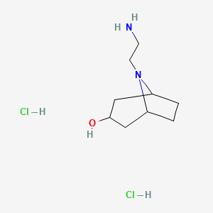 molecular formula C9H20Cl2N2O B1383388 8-(2-Aminoethyl)-8-azabicyclo[3.2.1]octan-3-ol dihydrochloride CAS No. 1803592-58-6