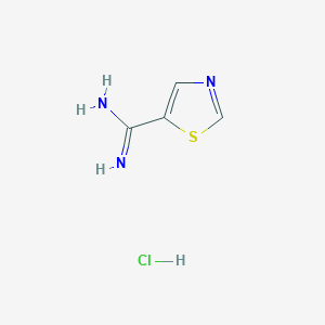 molecular formula C4H6ClN3S B1383390 1,3-Thiazole-5-carboximidamide hydrochloride CAS No. 1790156-03-4