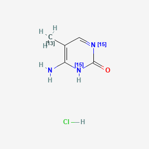molecular formula C5H8ClN3O B13833952 5-Methyl Cytosine-13C,15N2 Hydrochloride 