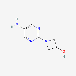 molecular formula C7H10N4O B1383400 1-(5-Aminopyrimidin-2-yl)azetidin-3-ol CAS No. 1445153-73-0