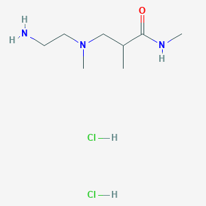 molecular formula C8H21Cl2N3O B1383404 3-[(2-aminoethyl)(methyl)amino]-N,2-dimethylpropanamide dihydrochloride CAS No. 1803566-27-9