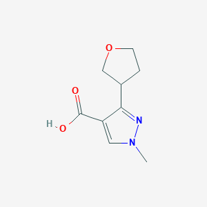 molecular formula C9H12N2O3 B1383409 1-甲基-3-(氧杂环丙烷-3-基)-1H-吡唑-4-羧酸 CAS No. 1596889-33-6