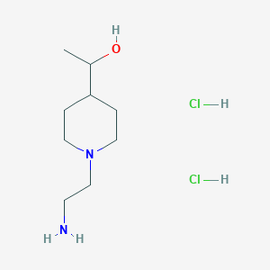 molecular formula C9H22Cl2N2O B1383411 1-[1-(2-Aminoethyl)piperidin-4-yl]ethan-1-ol dihydrochloride CAS No. 1803592-98-4