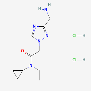 molecular formula C10H19Cl2N5O B1383416 2-[3-(aminomethyl)-1H-1,2,4-triazol-1-yl]-N-cyclopropyl-N-ethylacetamide dihydrochloride CAS No. 1803587-29-2