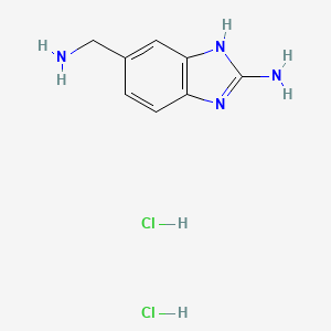 molecular formula C8H12Cl2N4 B1383420 5-(aminomethyl)-1H-1,3-benzodiazol-2-amine dihydrochloride CAS No. 1789007-38-0