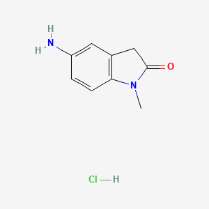 molecular formula C9H11ClN2O B1383425 5-氨基-1-甲基-2,3-二氢-1H-吲哚-2-酮盐酸盐 CAS No. 1790361-51-1