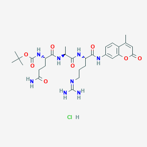 molecular formula C29H43ClN8O8 B1383428 Boc-Gln-Ala-Arg-AMC HCl CAS No. 201849-55-0