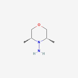 molecular formula C6H14N2O B13834347 (3R,5S)-3,5-dimethylmorpholin-4-amine 