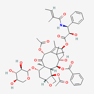 molecular formula C50H61NO18 B13834424 [(1S,2S,3R,4S,7R,9S,10S,12R,15S)-4,12-diacetyloxy-1-hydroxy-15-[(2R,3S)-2-hydroxy-3-[[(E)-2-methylbut-2-enoyl]amino]-3-phenylpropanoyl]oxy-10,14,17,17-tetramethyl-11-oxo-9-[(2S,3R,4S,5R)-3,4,5-trihydroxyoxan-2-yl]oxy-6-oxatetracyclo[11.3.1.03,10.04,7]heptadec-13-en-2-yl] benzoate 
