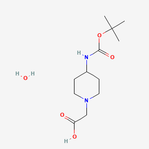 molecular formula C12H24N2O5 B1383465 2-(4-{[(Tert-butoxy)carbonyl]amino}piperidin-1-yl)acetic acid hydrate CAS No. 1803593-59-0
