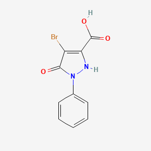 molecular formula C10H7BrN2O3 B1383468 4-溴-5-氧代-1-苯基-2,5-二氢-1H-吡唑-3-羧酸 CAS No. 1803572-42-0