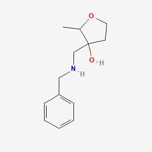 molecular formula C13H19NO2 B1383469 3-[(苄基氨基)甲基]-2-甲基氧杂环-3-醇 CAS No. 1695402-54-0