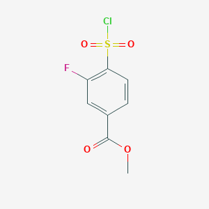 molecular formula C8H6ClFO4S B1383474 Methyl 4-(chlorosulfonyl)-3-fluorobenzoate CAS No. 1219687-20-3