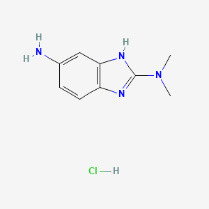 molecular formula C9H13ClN4 B1383478 N2,N2-dimethyl-1H-1,3-benzodiazole-2,5-diamine hydrochloride CAS No. 1803561-66-1