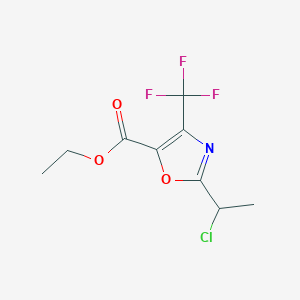 molecular formula C9H9ClF3NO3 B1383479 Ethyl 2-(1-chloroethyl)-4-(trifluoromethyl)-1,3-oxazole-5-carboxylate CAS No. 1803606-95-2
