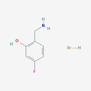 B1383483 2-(Aminomethyl)-5-fluorophenol hydrobromide CAS No. 1803588-61-5
