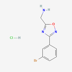 molecular formula C9H9BrClN3O B1383486 [3-(3-溴苯基)-1,2,4-噁二唑-5-基]甲胺盐酸盐 CAS No. 1803566-73-5