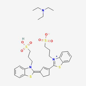 molecular formula C31H41N3O6S4 B13834892 N,N-diethylethanamine;3-[2-[(3E)-3-[3-(3-sulfopropyl)-1,3-benzothiazol-2-ylidene]cyclopenten-1-yl]-1,3-benzothiazol-3-ium-3-yl]propane-1-sulfonate 
