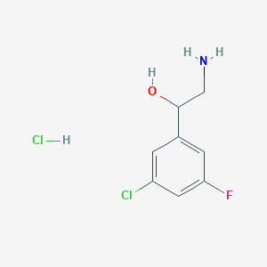 molecular formula C8H10Cl2FNO B1383490 2-Amino-1-(3-chloro-5-fluorophenyl)ethan-1-ol hydrochloride CAS No. 1787928-74-8