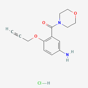 molecular formula C14H17ClN2O3 B13834959 Morpholine, 4-(5-amino-2-(2-propynyloxy)benzoyl)-, hydrochloride CAS No. 30533-86-9