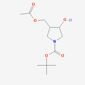 Tert-butyl 3-(acetoxymethyl)-4-hydroxypyrrolidine-1-carboxylate