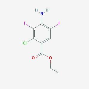 Benzoic acid, 4-amino-2-chloro-3,5-diiodo-, ethyl ester